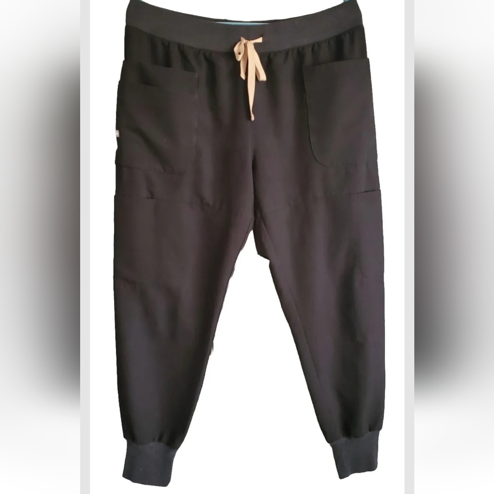 FIGS Scrubs Black Joggers Technical Collection Drawstring waistband